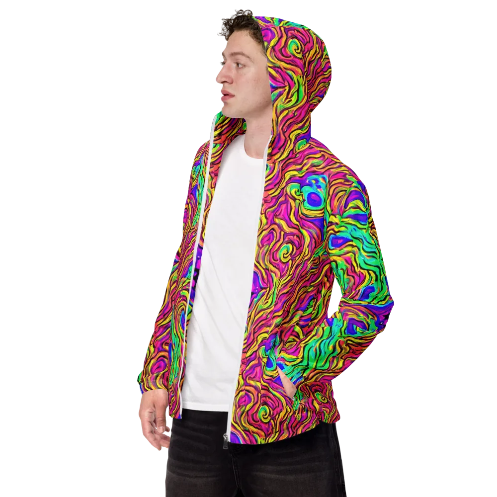 Kaleidoscope Torrent on Men's Windbreaker — Left Front