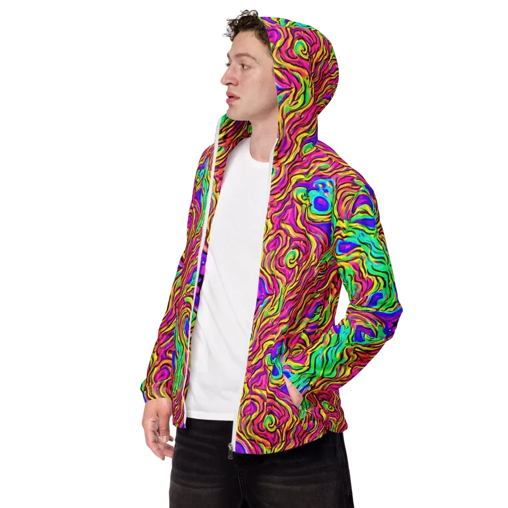 Kaleidoscope Torrent on Men's Windbreaker — Left Front