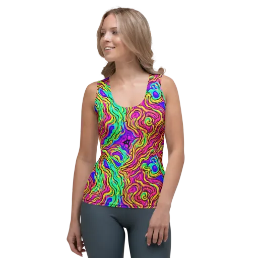 Kaleidoscope Torrent on a Women's Tank Top