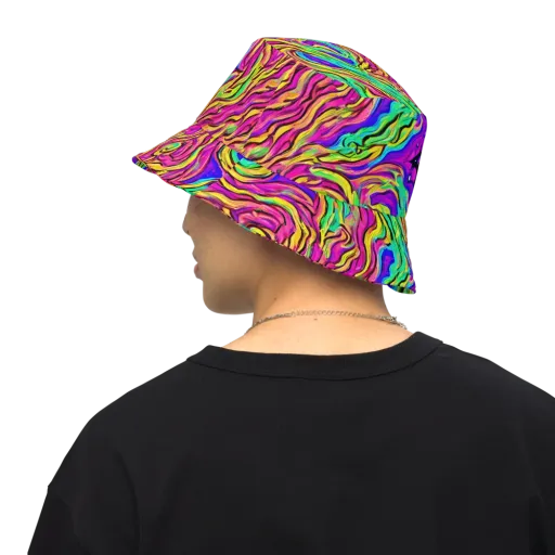 Kaleidoscope Torrent on a Reversible Bucket Hat