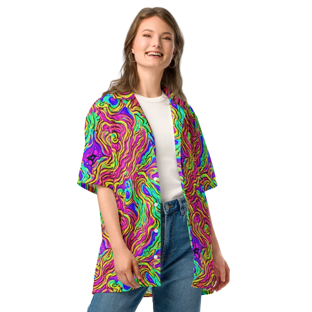 Kaleidoscope Torrent on Button Shirt — Front