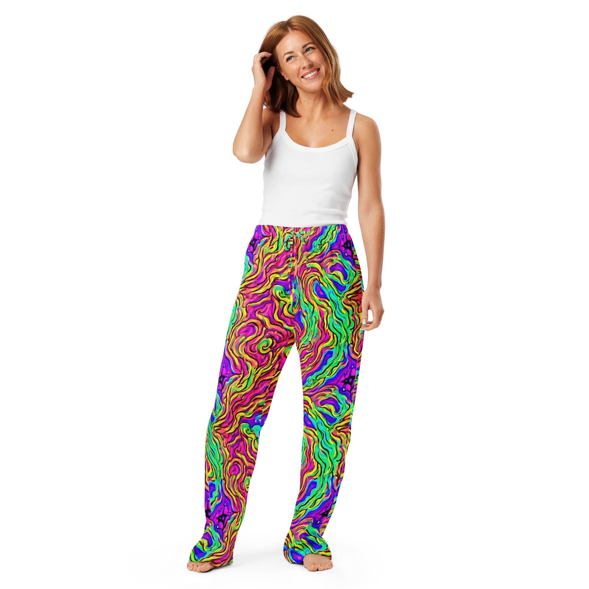 Kaleidoscope Torrent on Women's Pajama Pants — Front