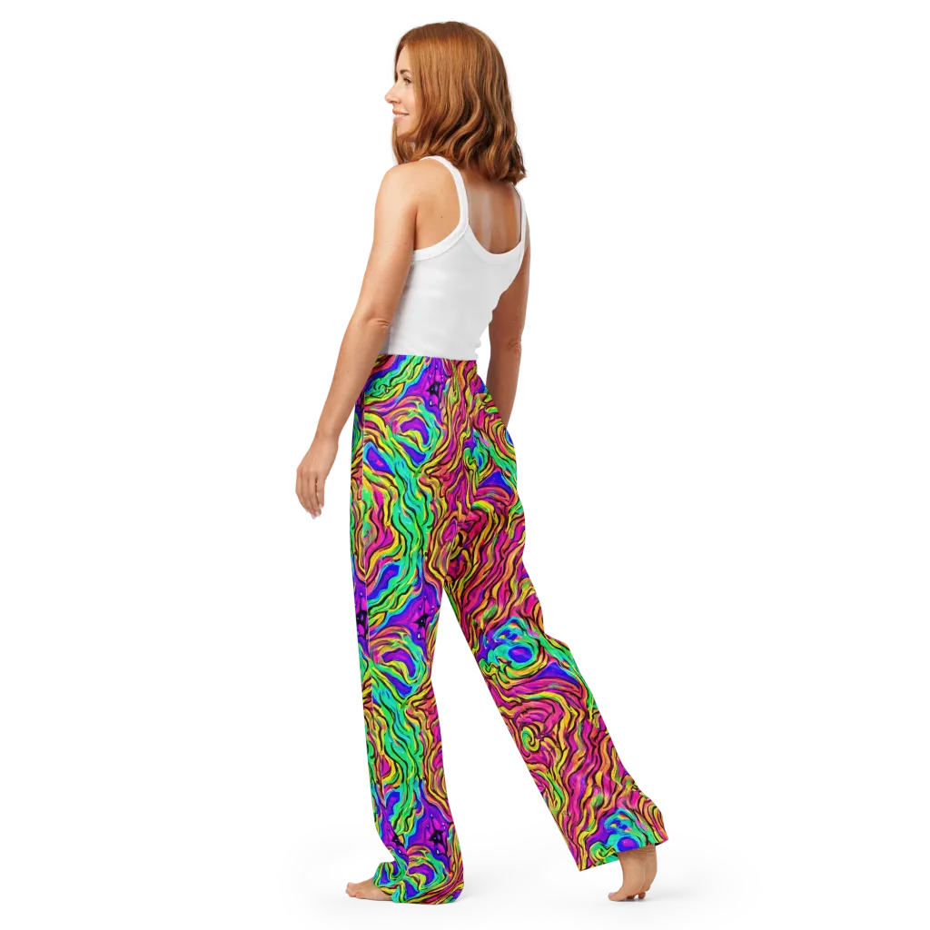 Kaleidoscope Torrent on Women's Pajama Pants — Back