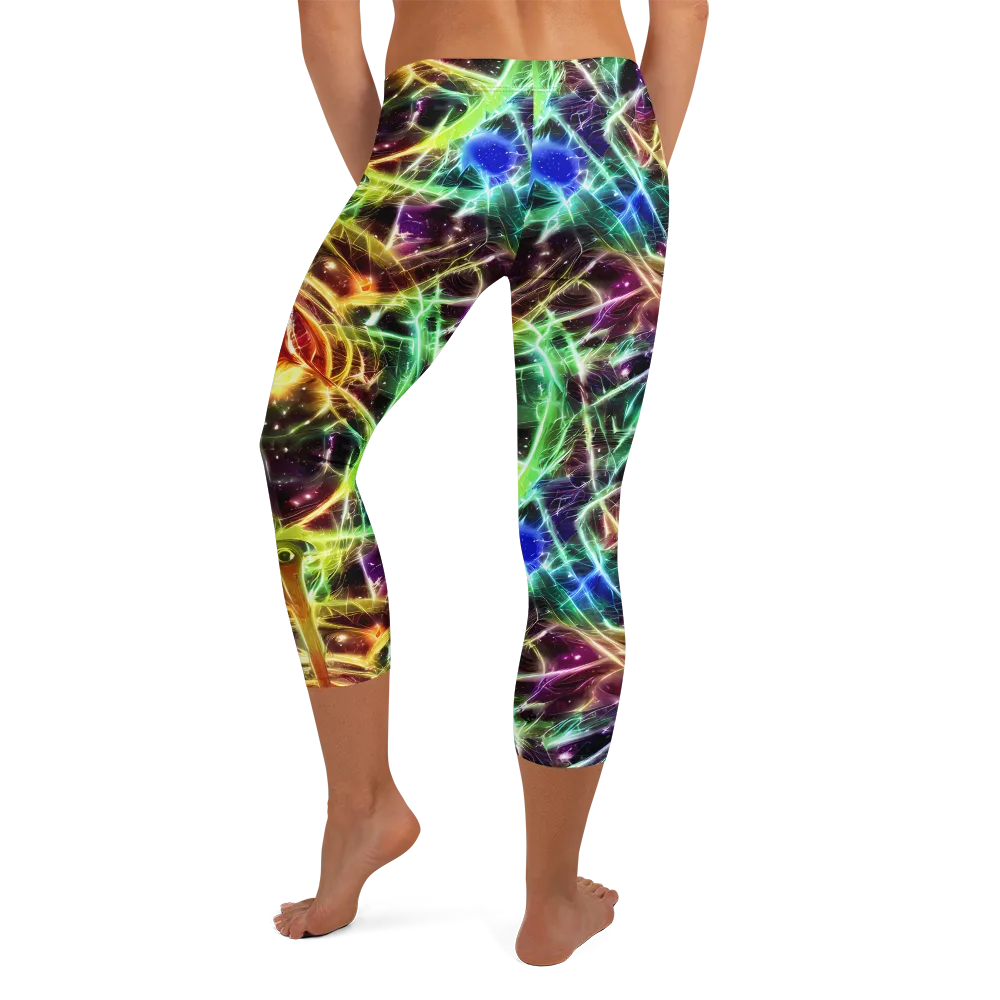 Stellar Thicket on Capri Leggings — Back