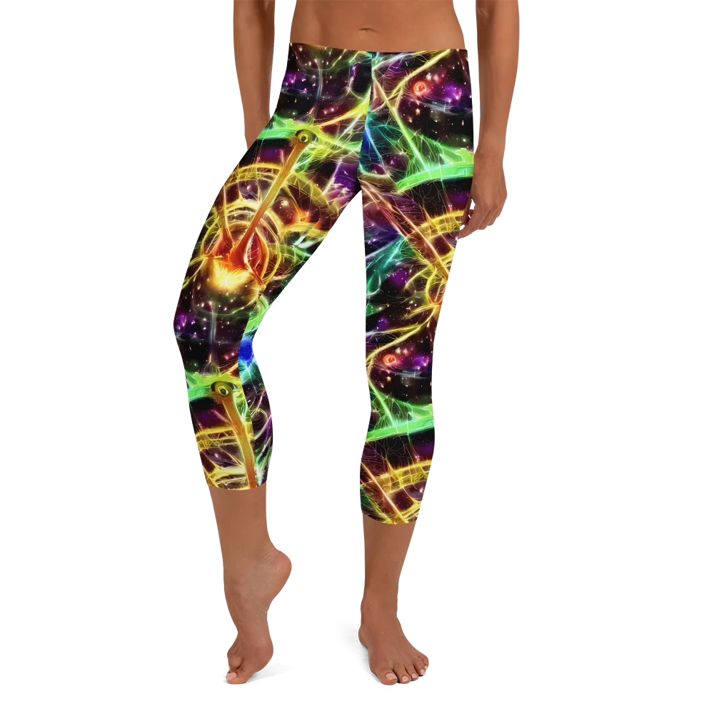 Stellar Thicket on Capri Leggings — Front