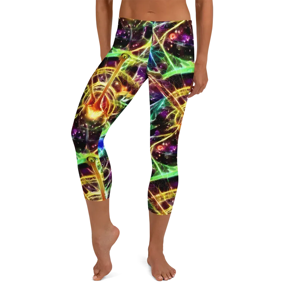 Stellar Thicket on Capri Leggings — Front