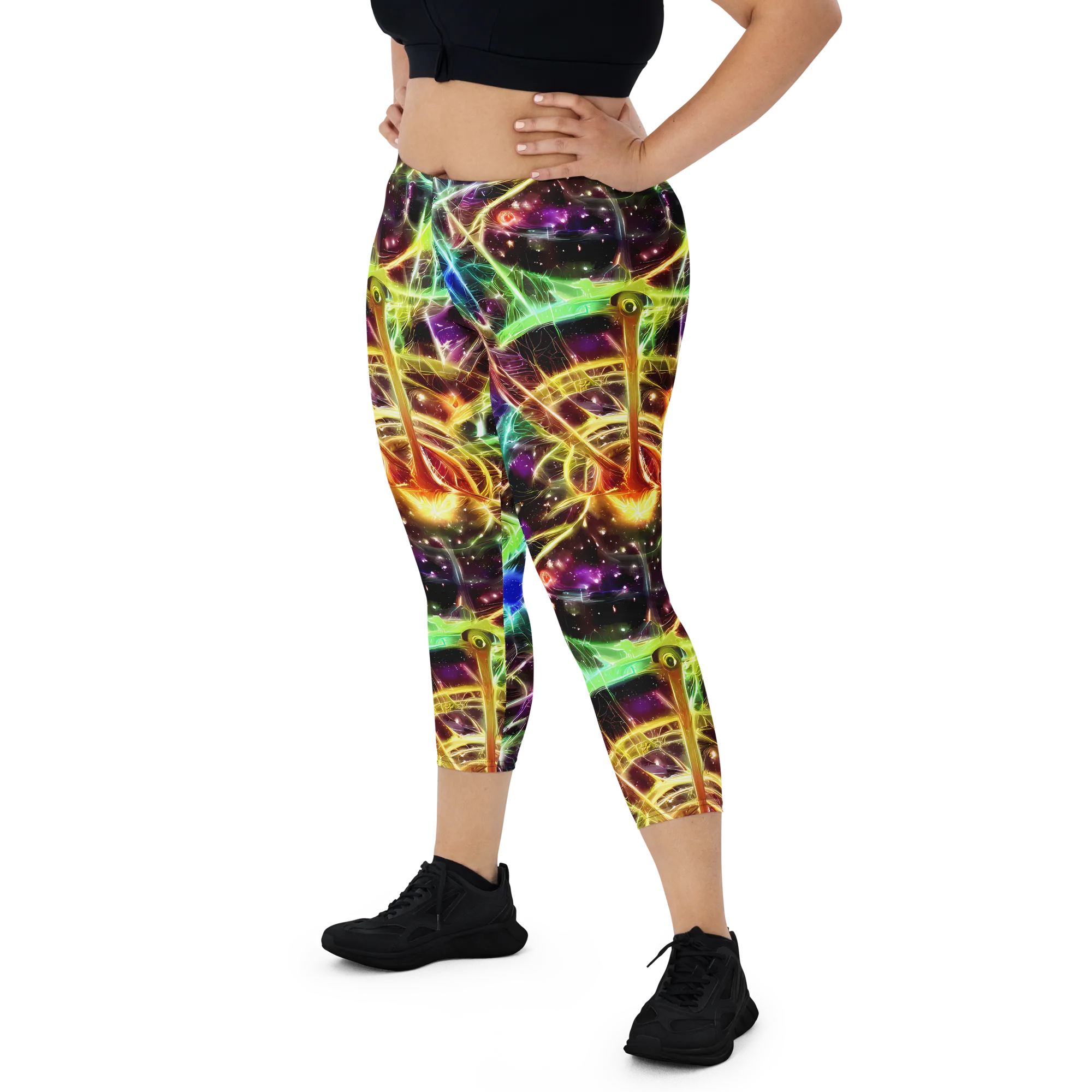 Stellar Thicket on Capri Leggings — Front