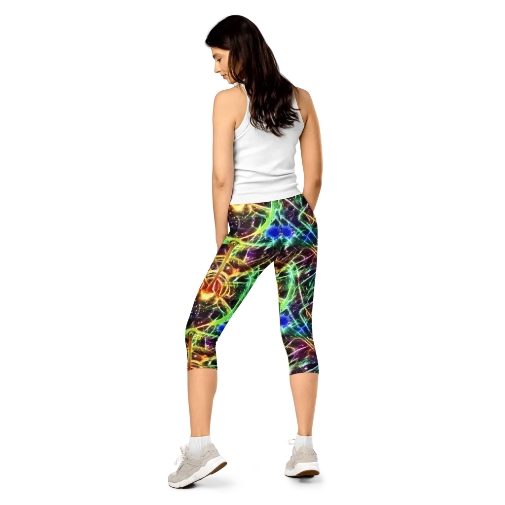 Stellar Thicket on Capri Leggings — Back