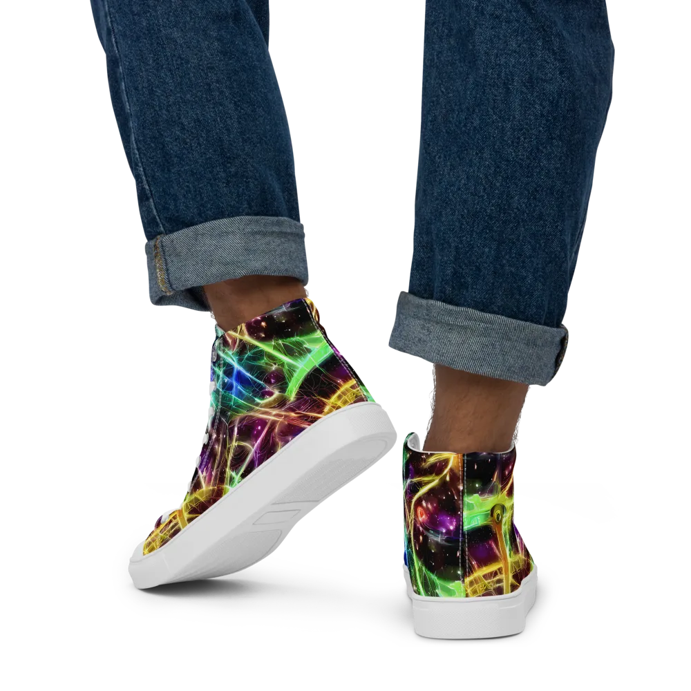 Stellar Thicket on Men's High Top Canvas Shoes — Back