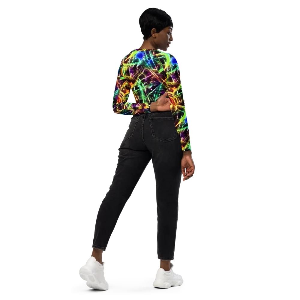 Stellar Thicket on Long Sleeve Crop Top — Right Back