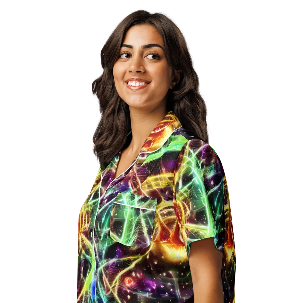 Stellar Thicket on Women's Short Sleeve Pajama Top — Left Front