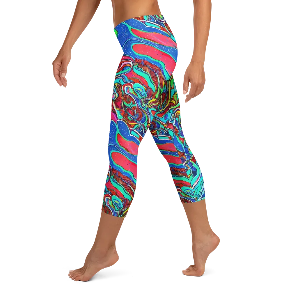 Cosmic Cabaret on Capri Leggings — Left