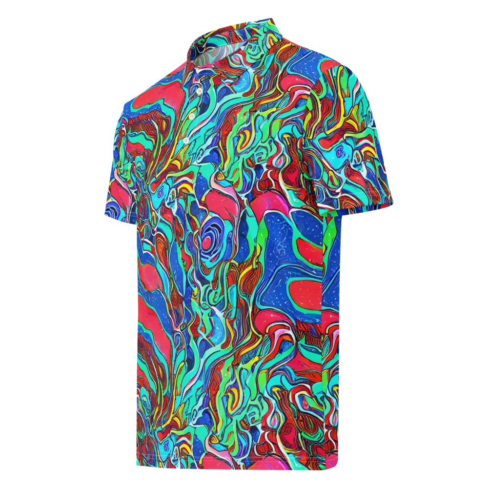 Cosmic Cabaret on Men's Slim Fit Polo Shirt — Left Front