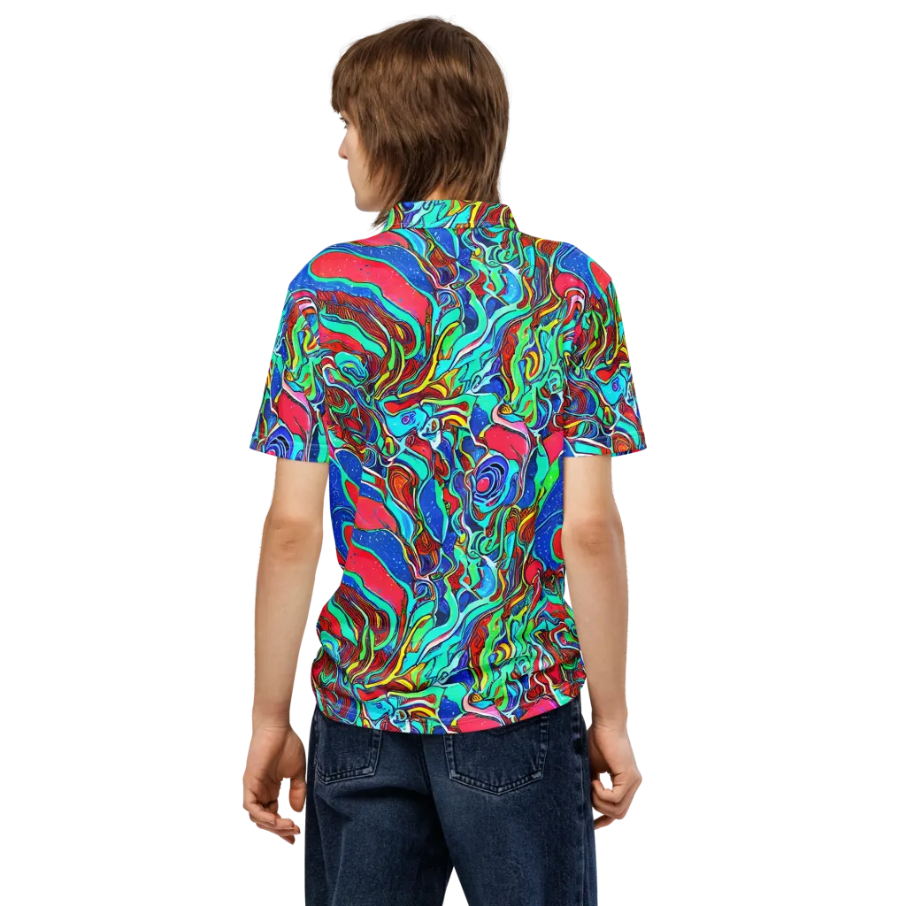 Cosmic Cabaret on Men's Slim Fit Polo Shirt — Back