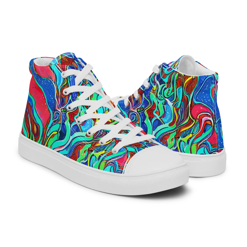 Cosmic Cabaret on Men's High Top Canvas Shoes — Right