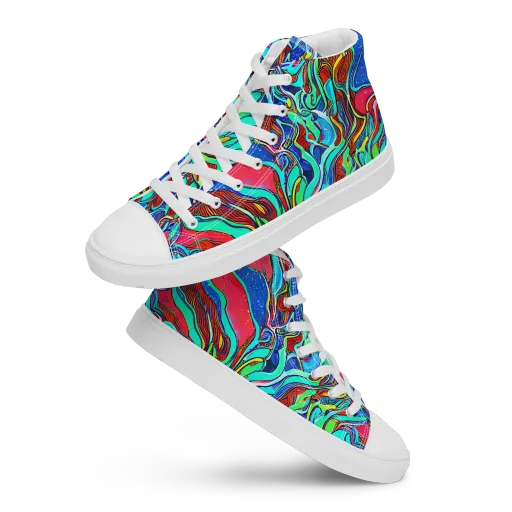 Cosmic Cabaret on a Men's High Top Canvas Shoes