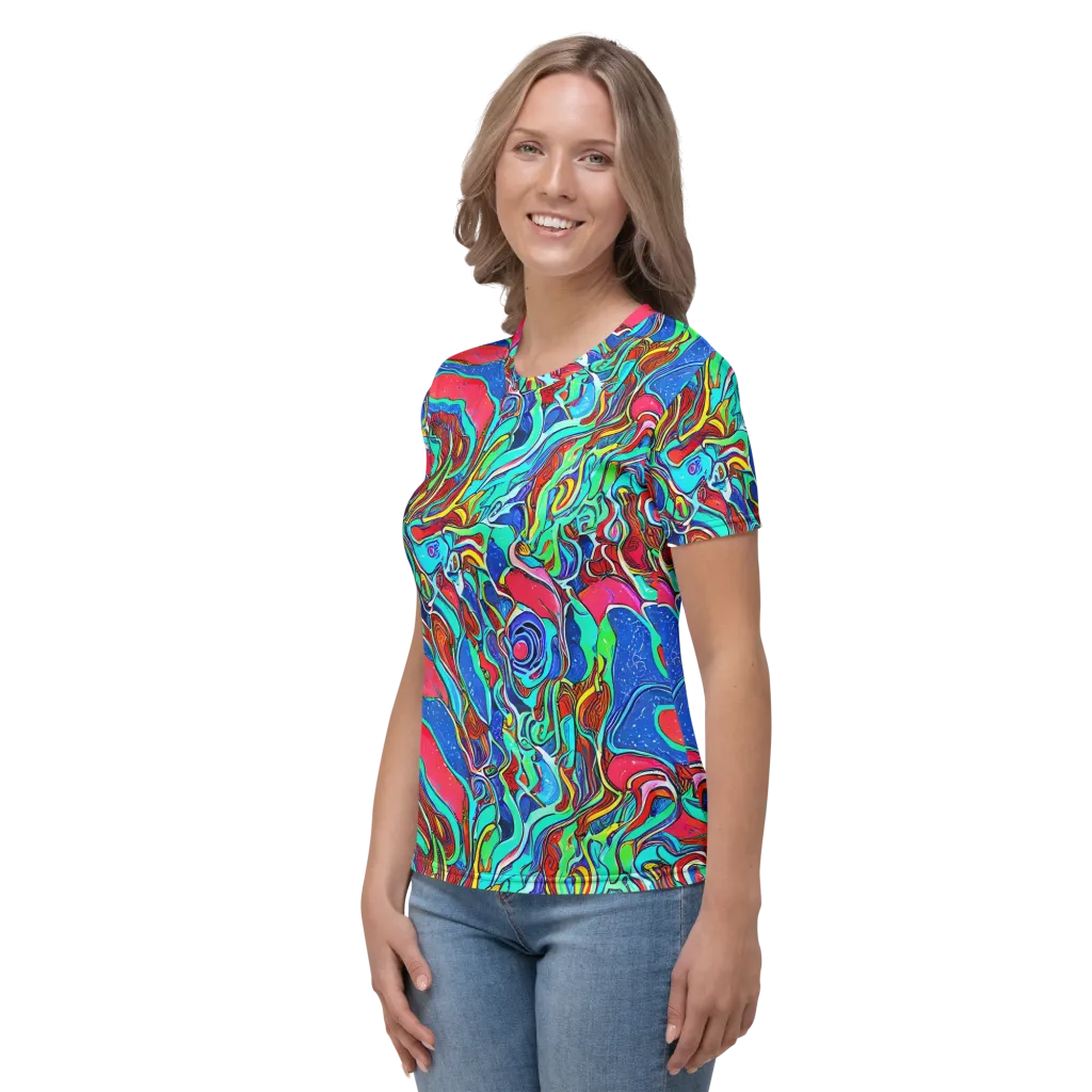Cosmic Cabaret on Women's Crew Neck T-Shirt — Left