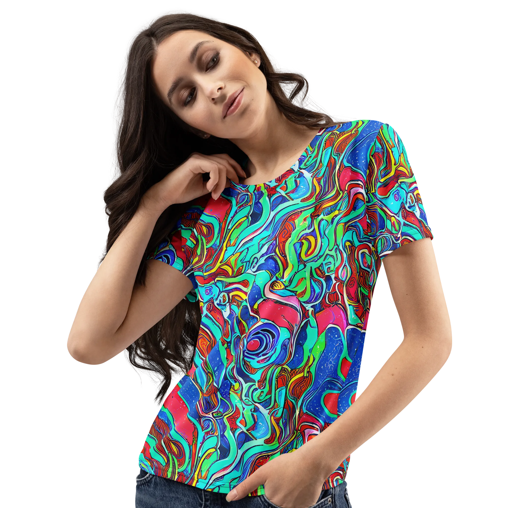 Cosmic Cabaret on Women's Crew Neck T-Shirt — Left Front
