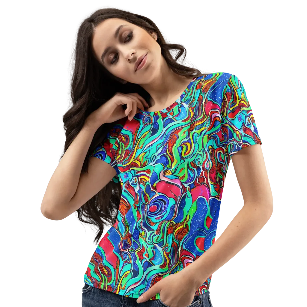 Cosmic Cabaret on Women's Crew Neck T-Shirt — Left Front