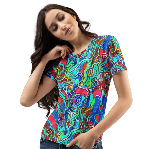 Cosmic Cabaret on a Women's Crew Neck T-Shirt