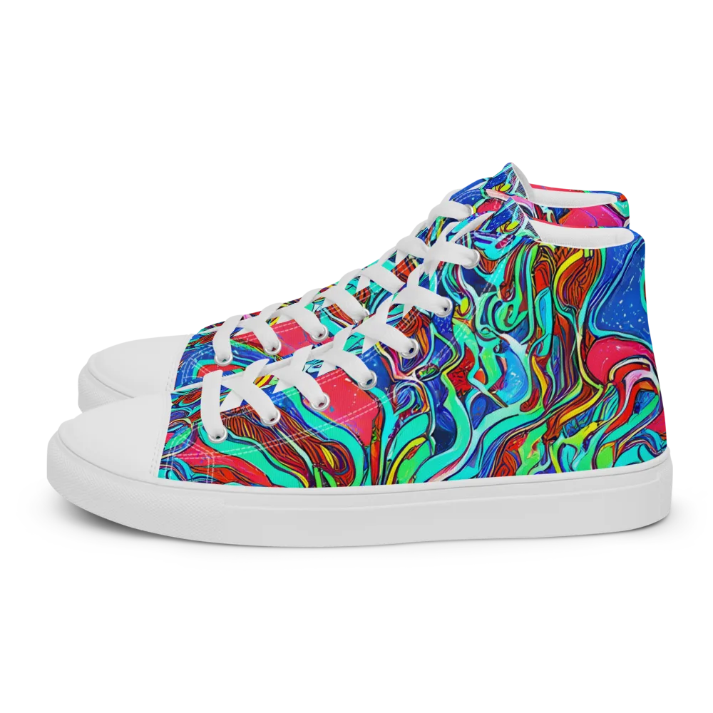 Cosmic Cabaret on Women's High Top Canvas Shoes — Left