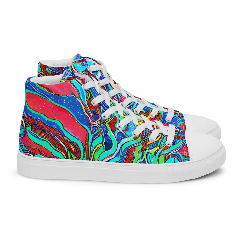 Cosmic Cabaret on Women's High Top Canvas Shoes — Right