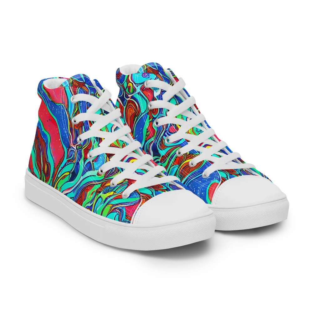 Cosmic Cabaret on Women's High Top Canvas Shoes — Right Front