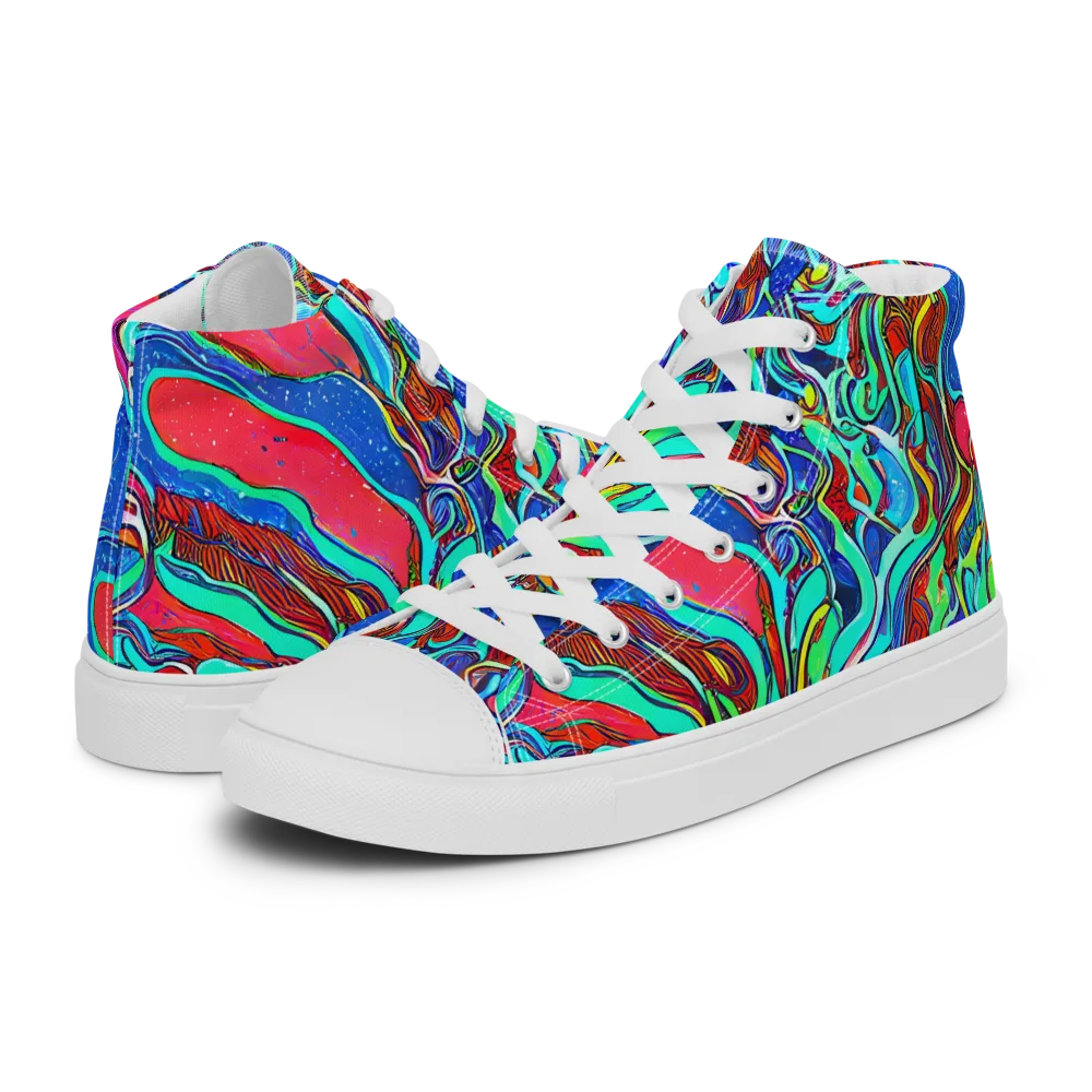 Cosmic Cabaret on Women's High Top Canvas Shoes — Left
