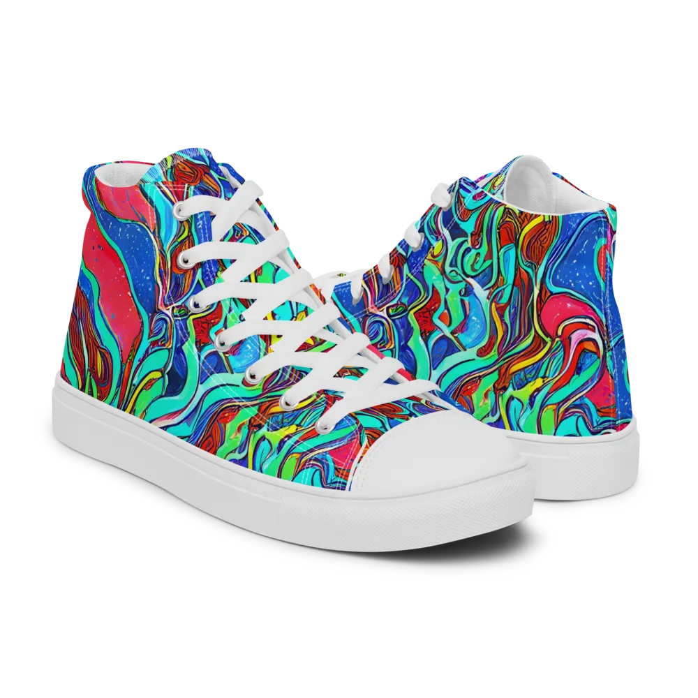 Cosmic Cabaret on Women's High Top Canvas Shoes — Right