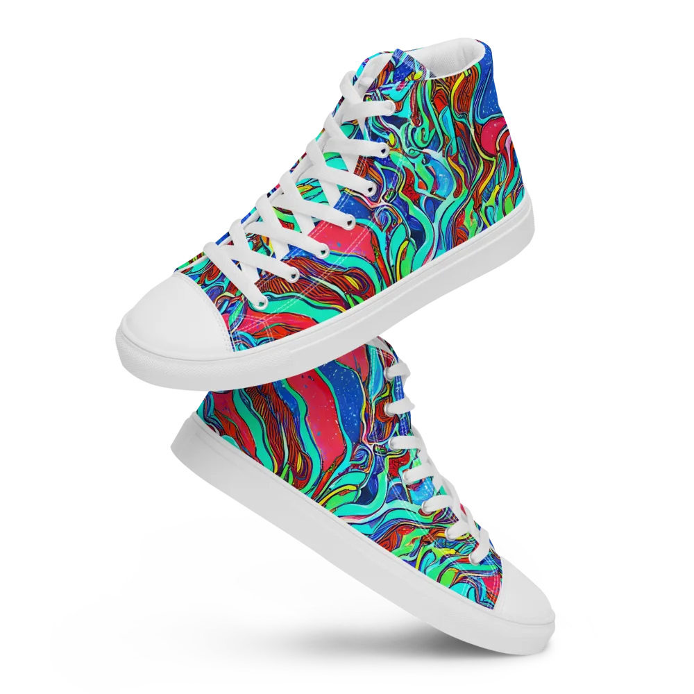 Cosmic Cabaret on Women's High Top Canvas Shoes — Front