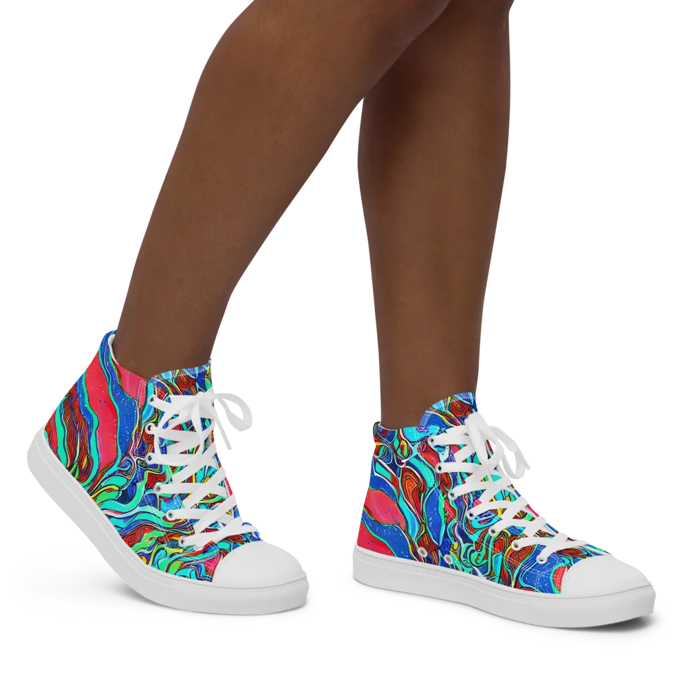 Cosmic Cabaret on Women's High Top Canvas Shoes — Right