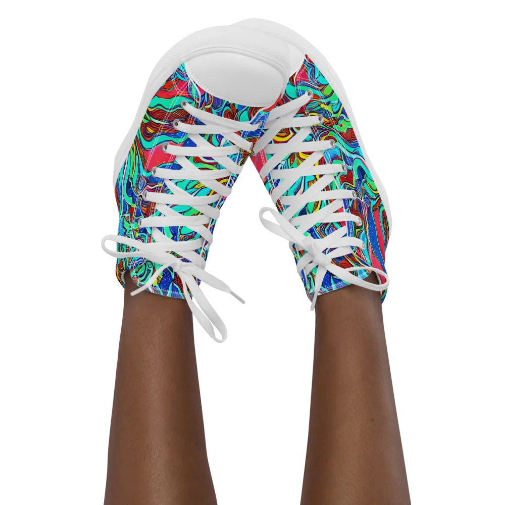 Cosmic Cabaret on Women's High Top Canvas Shoes — Front