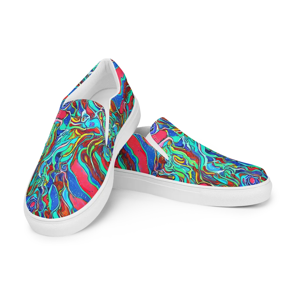 Cosmic Cabaret on Men's Slip-On Canvas Shoes — Left Front