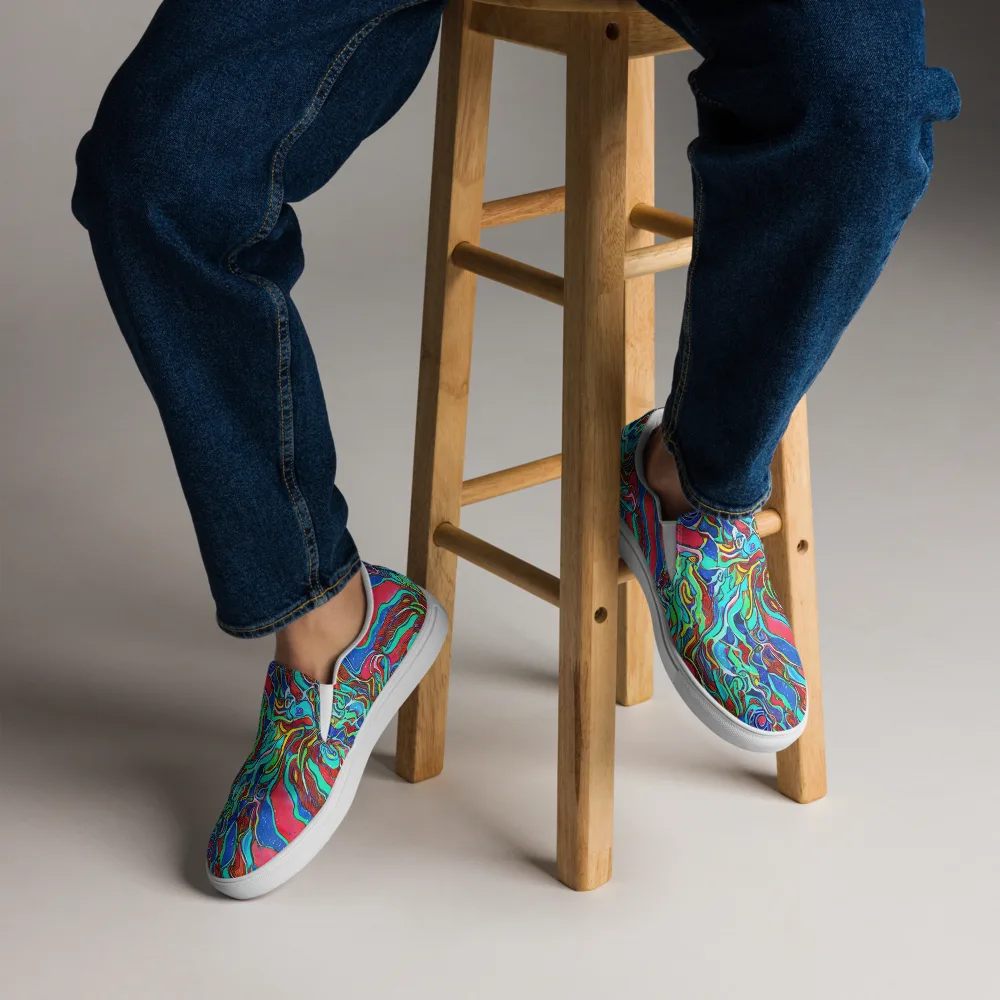 Cosmic Cabaret on Men's Slip-On Canvas Shoes — Front