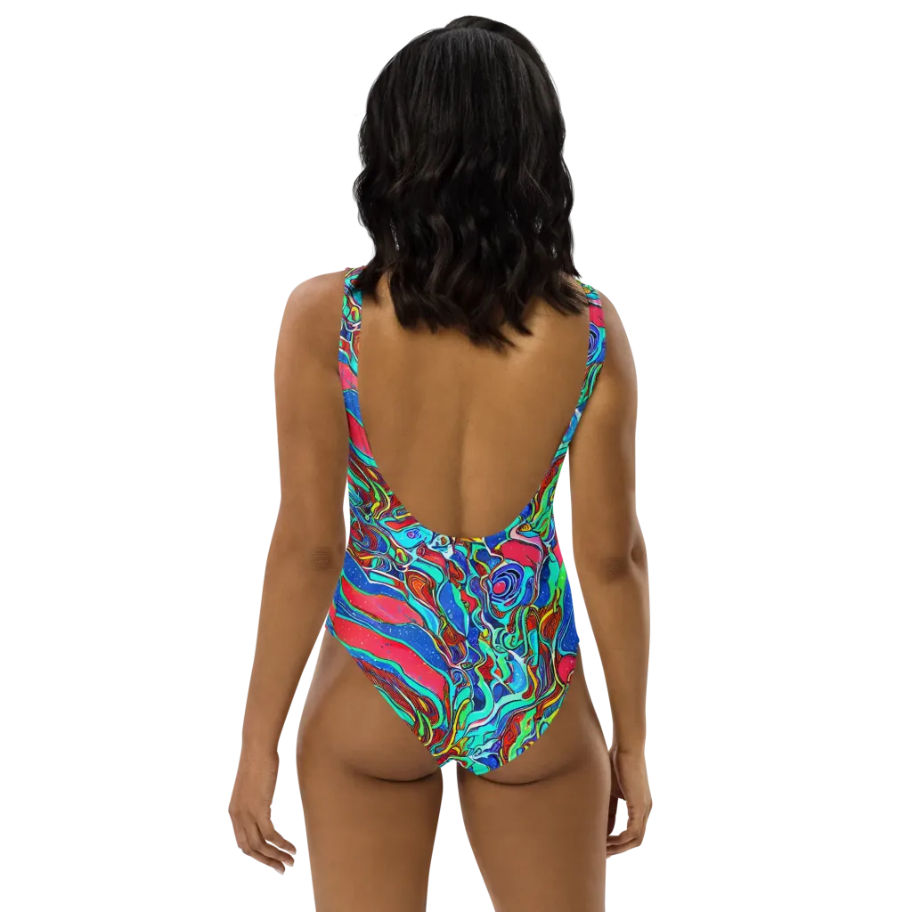 Cosmic Cabaret on One-Piece Swimsuit — Back