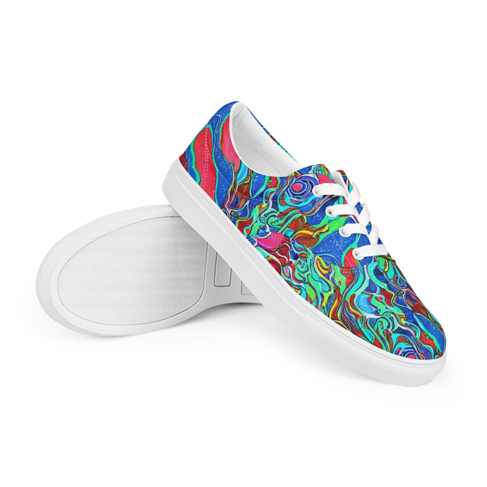 Cosmic Cabaret on Men's Lace-Up Canvas Shoes — Right Front
