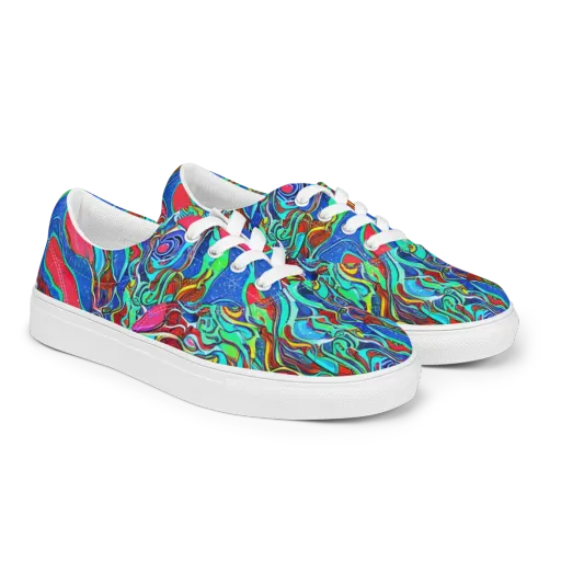 Cosmic Cabaret on a Men's Lace-Up Canvas Shoes