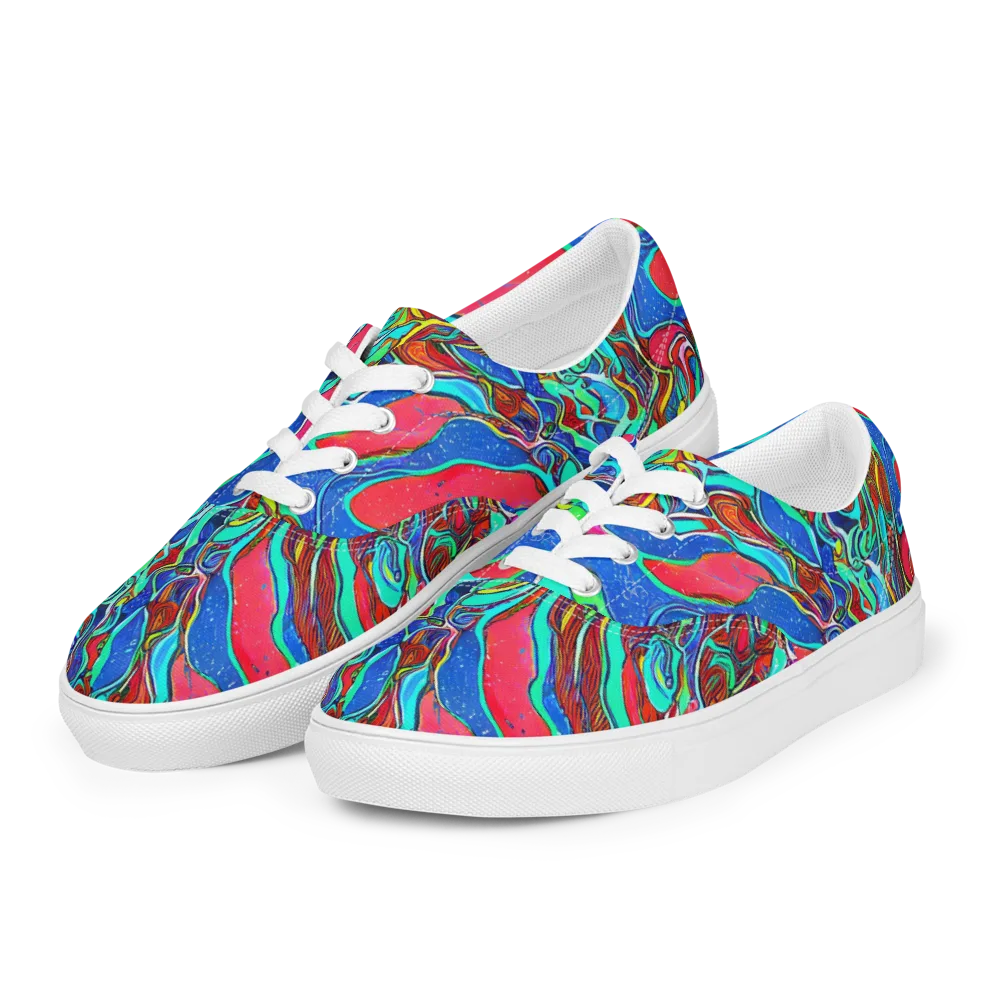 Cosmic Cabaret on Men's Lace-Up Canvas Shoes — Left Front
