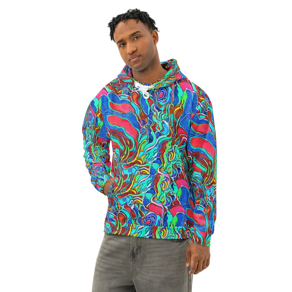 Cosmic Cabaret on Cotton Hoodie — Left Front