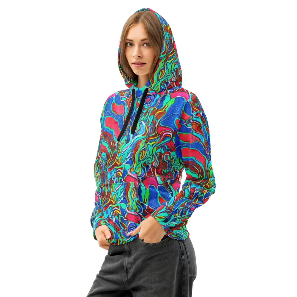 Cosmic Cabaret on Cotton Hoodie — Left Front