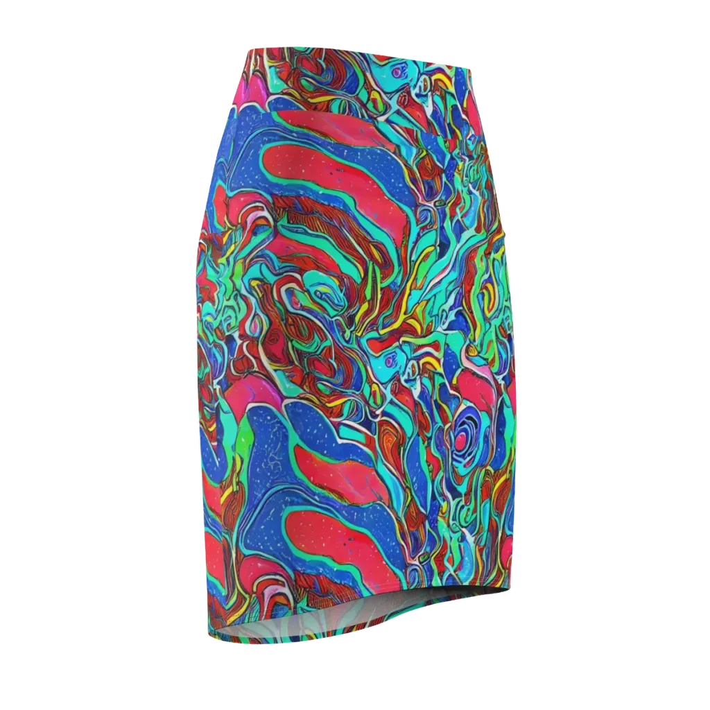 Cosmic Cabaret on Pencil Skirt — Front Side