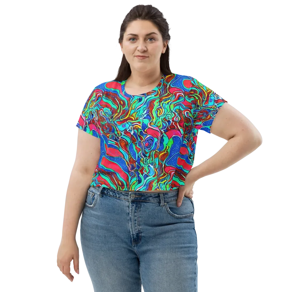 Cosmic Cabaret on Crop Tee — Front