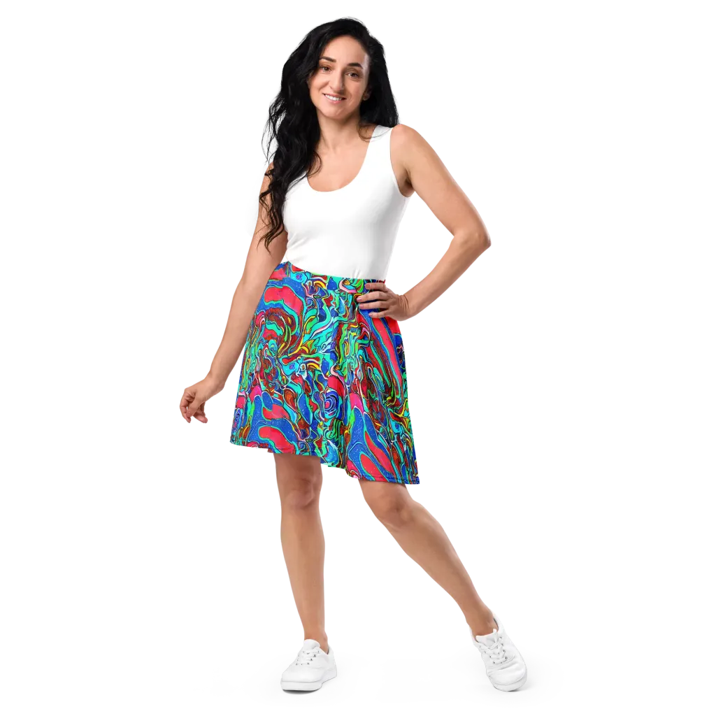 Cosmic Cabaret on Skater Skirt — Front