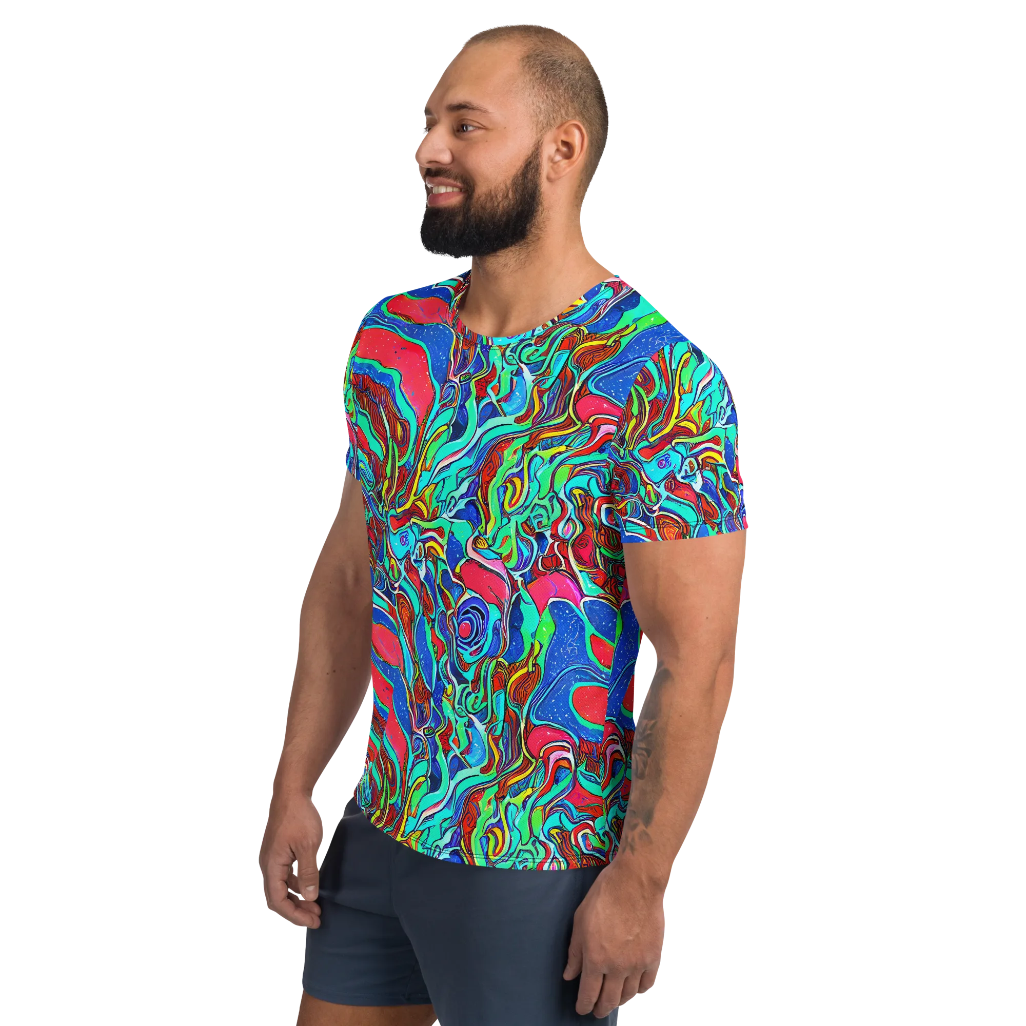Cosmic Cabaret on Men's Athletic T-Shirt — Left