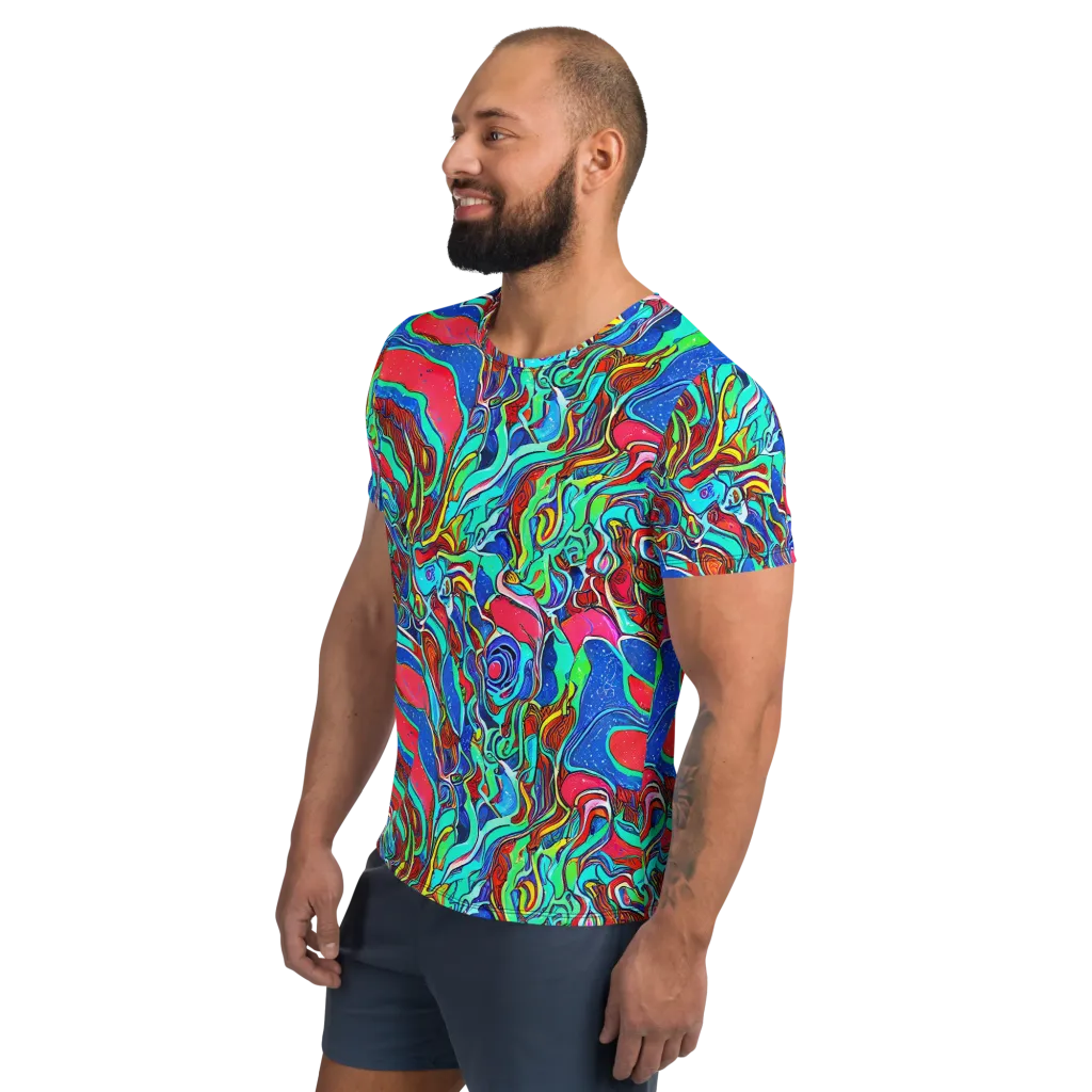 Cosmic Cabaret on Men's Athletic T-Shirt — Left