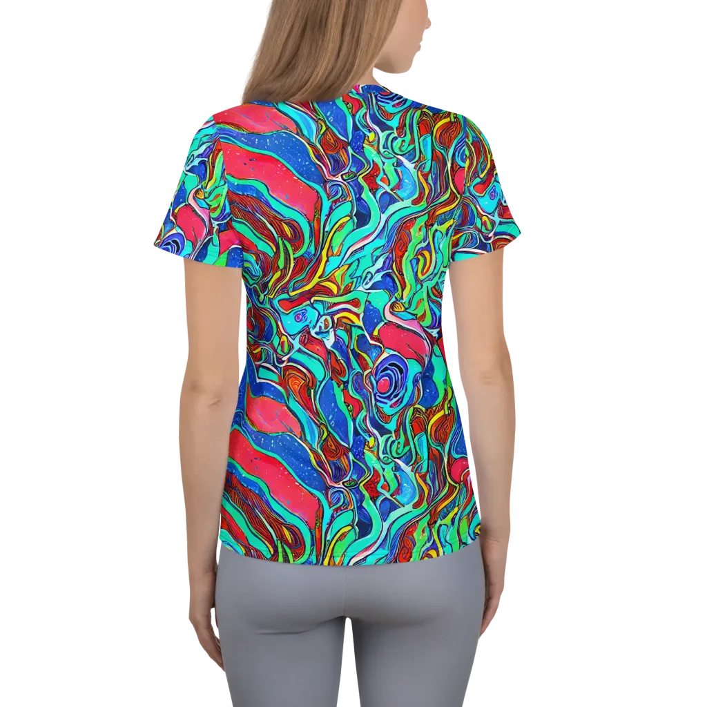 Cosmic Cabaret on Women's Athletic T-Shirt — Back