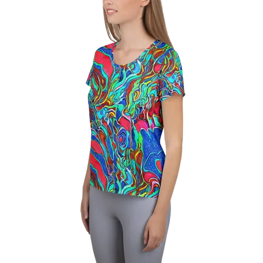 Cosmic Cabaret on a Women's Athletic T-Shirt