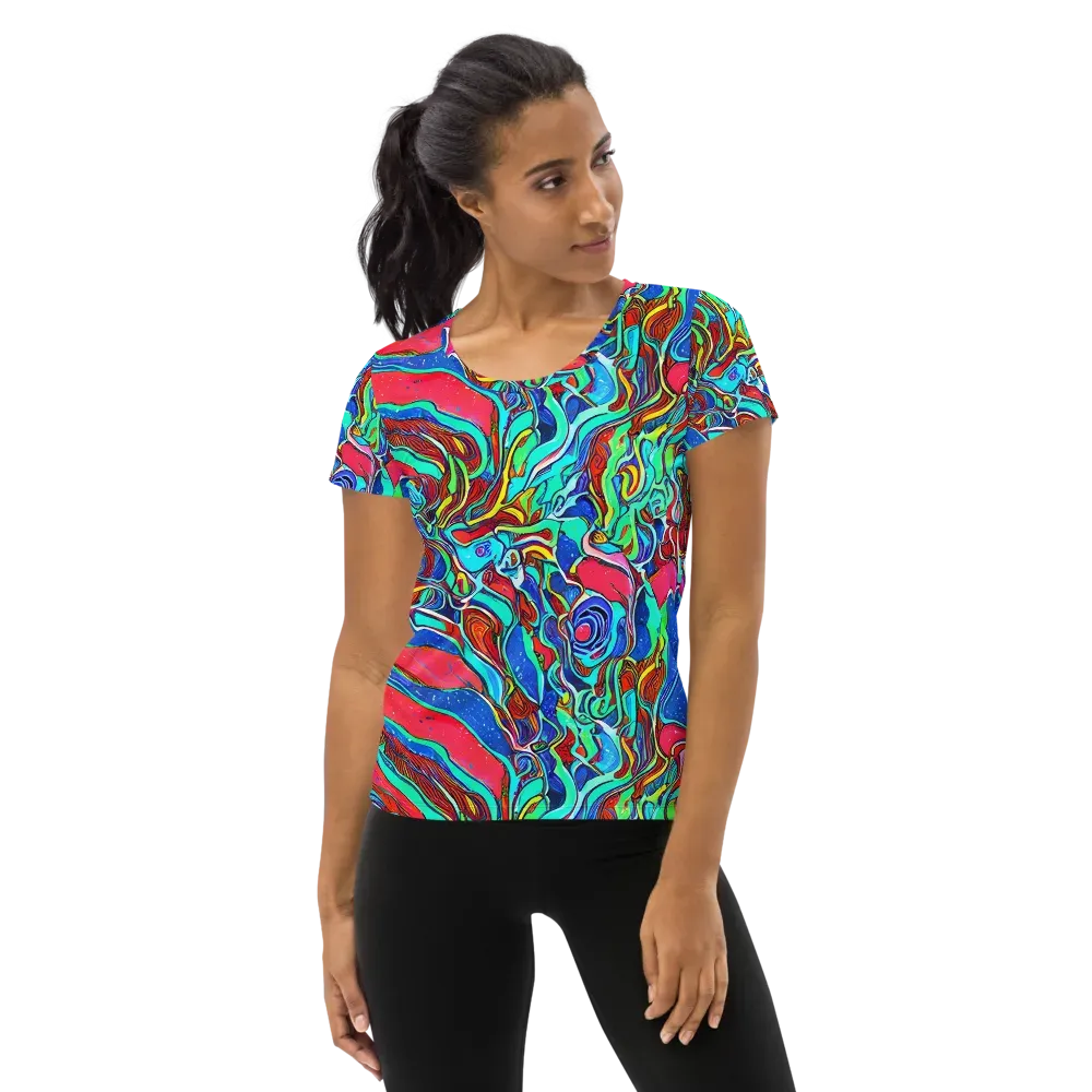 Cosmic Cabaret on Women's Athletic T-Shirt — Front
