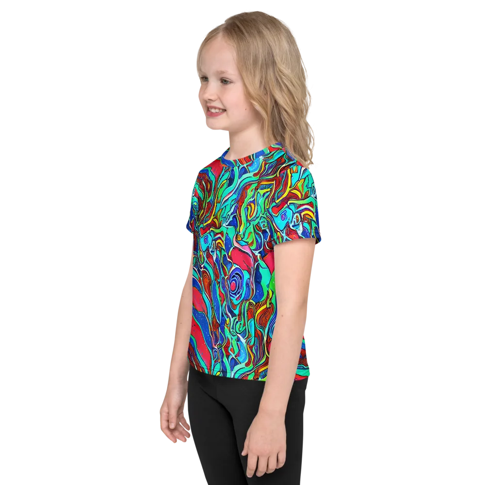 Cosmic Cabaret on Kids Crew Neck T-Shirt — Left