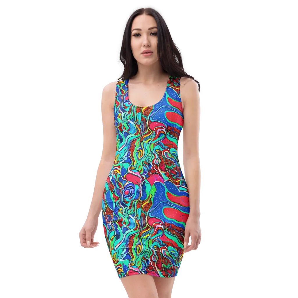Cosmic Cabaret on Bodycon Dress — Front